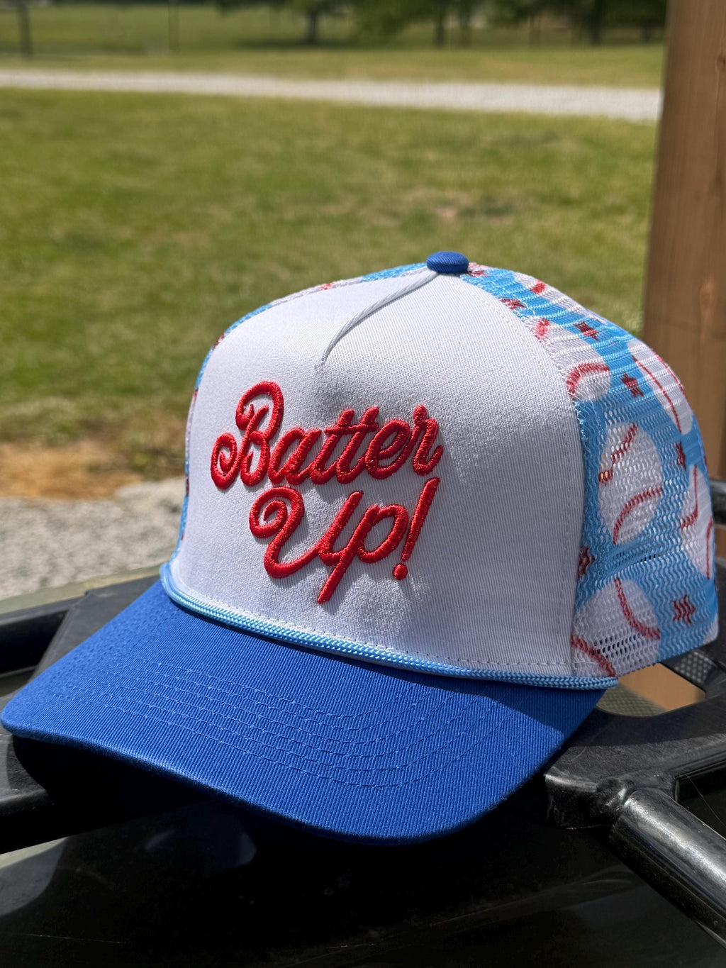 Batter Up Embroidered Trucker Hat | Baseball Game Day Cap
