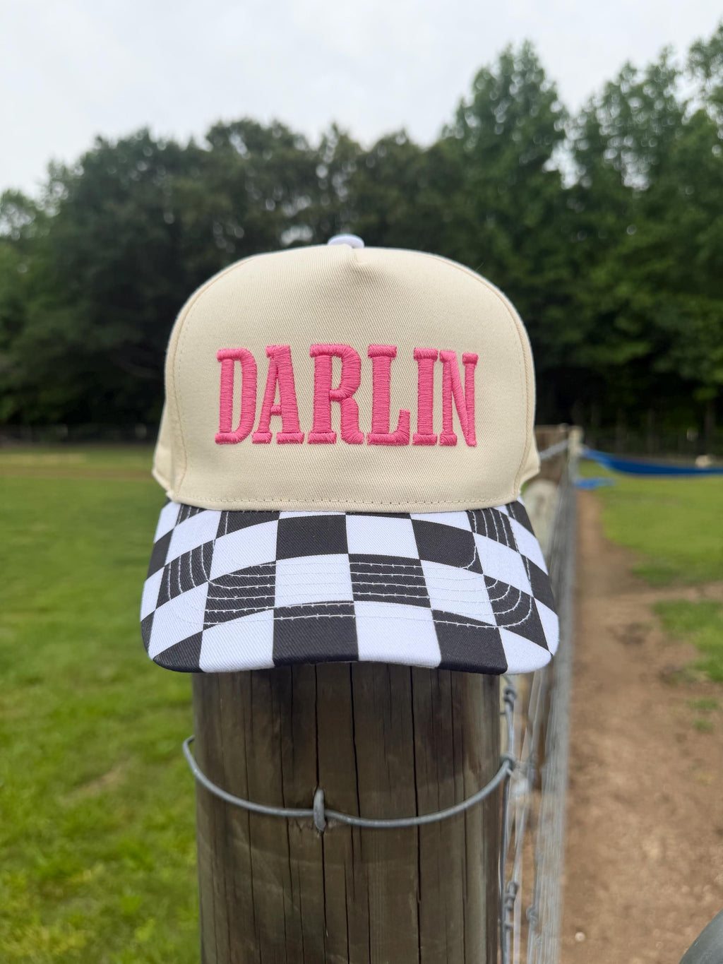 Checkered Brim Hat