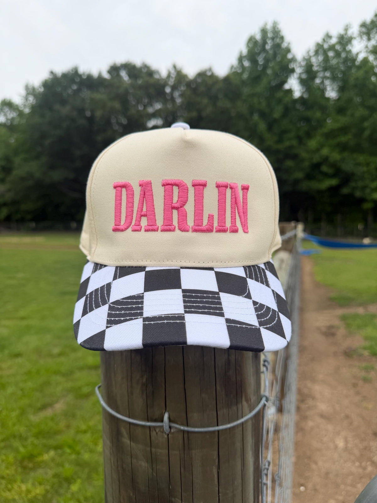 Checkered Brim Hat