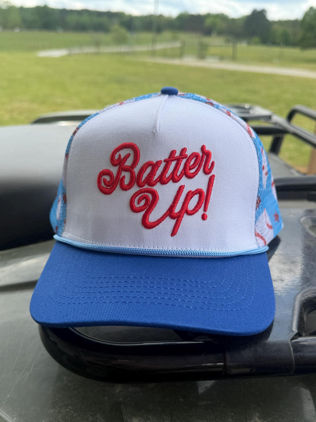 Batter Up Embroidered Trucker Hat | Baseball Game Day Cap