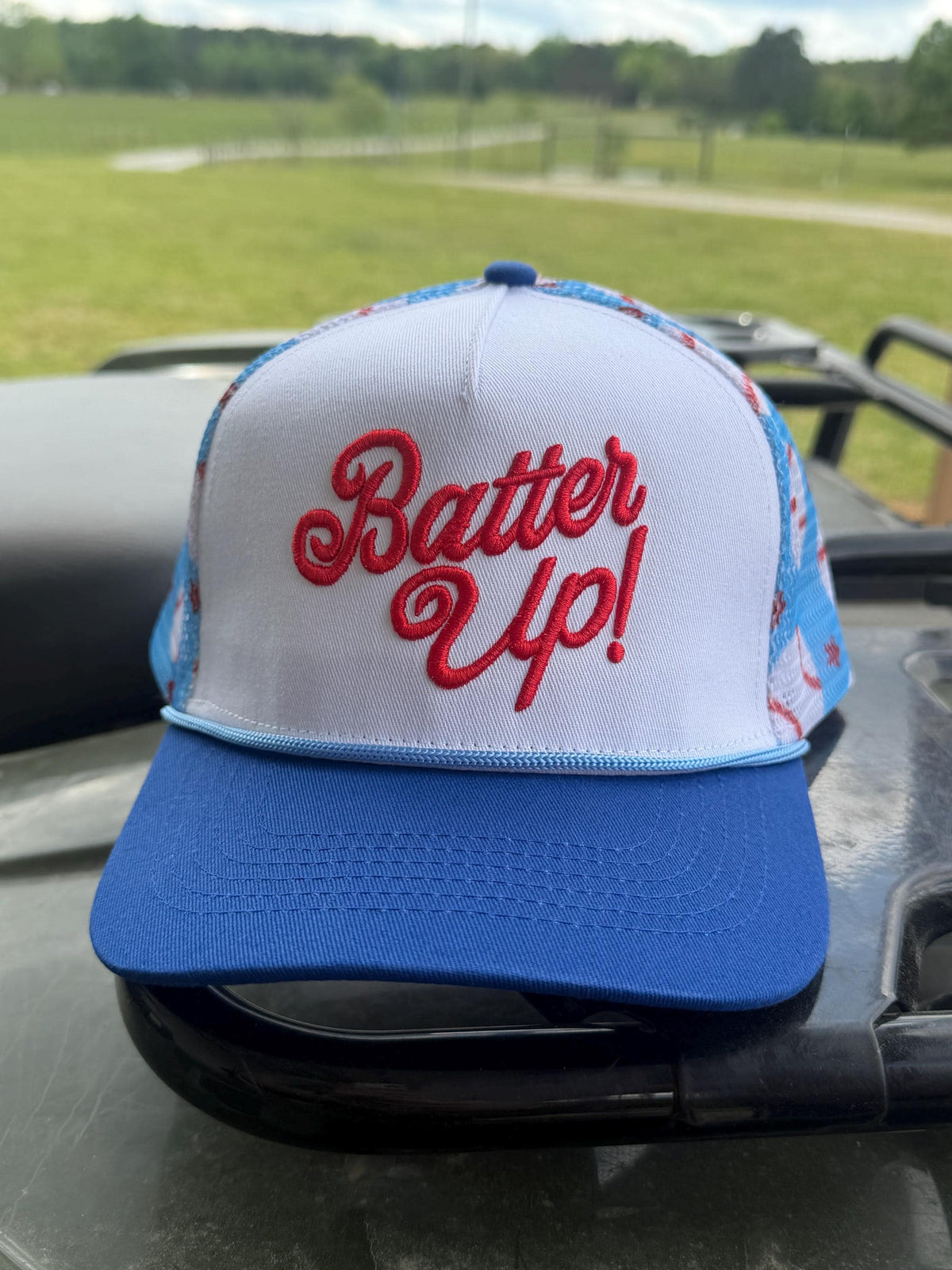Batter Up Embroidered Trucker Hat | Baseball Game Day Cap