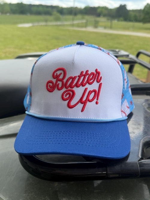 Batter Up Embroidered Trucker Hat | Baseball Game Day Cap