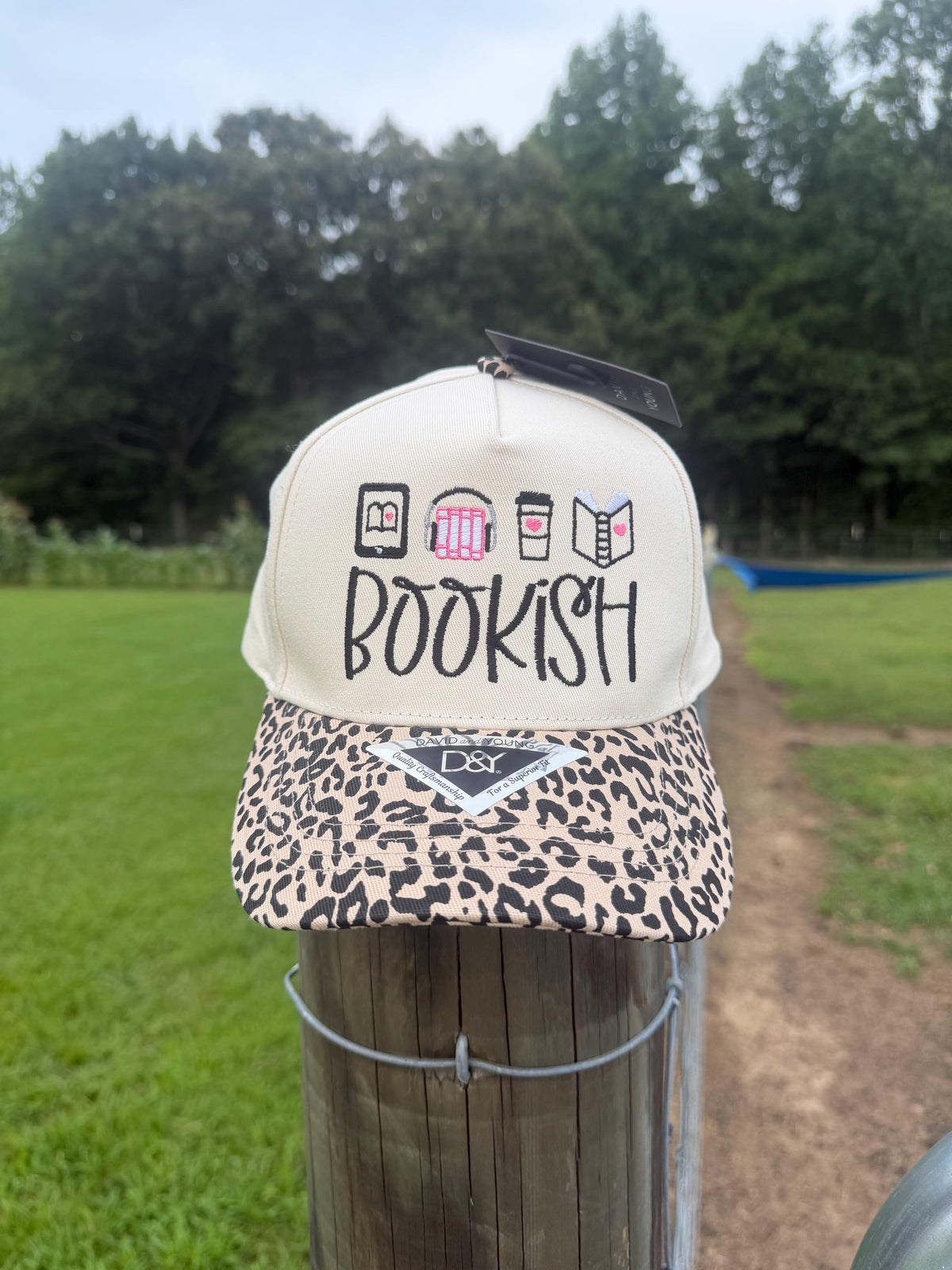 Embroidered Bookish Trucker Hat with Leopard Bill – Bookworm Accessory