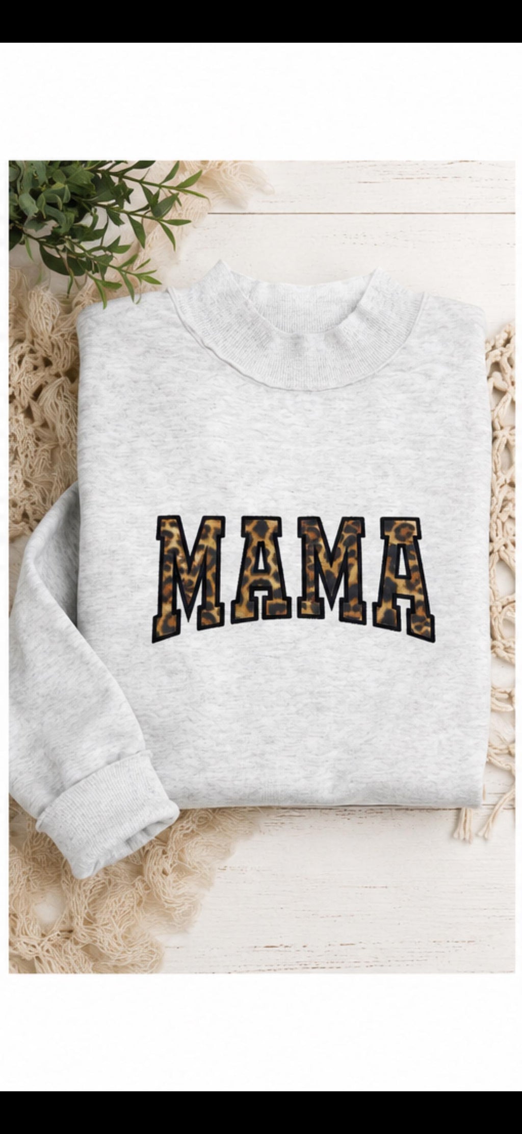 Leopard MAMA Mockneck Sweatshirt