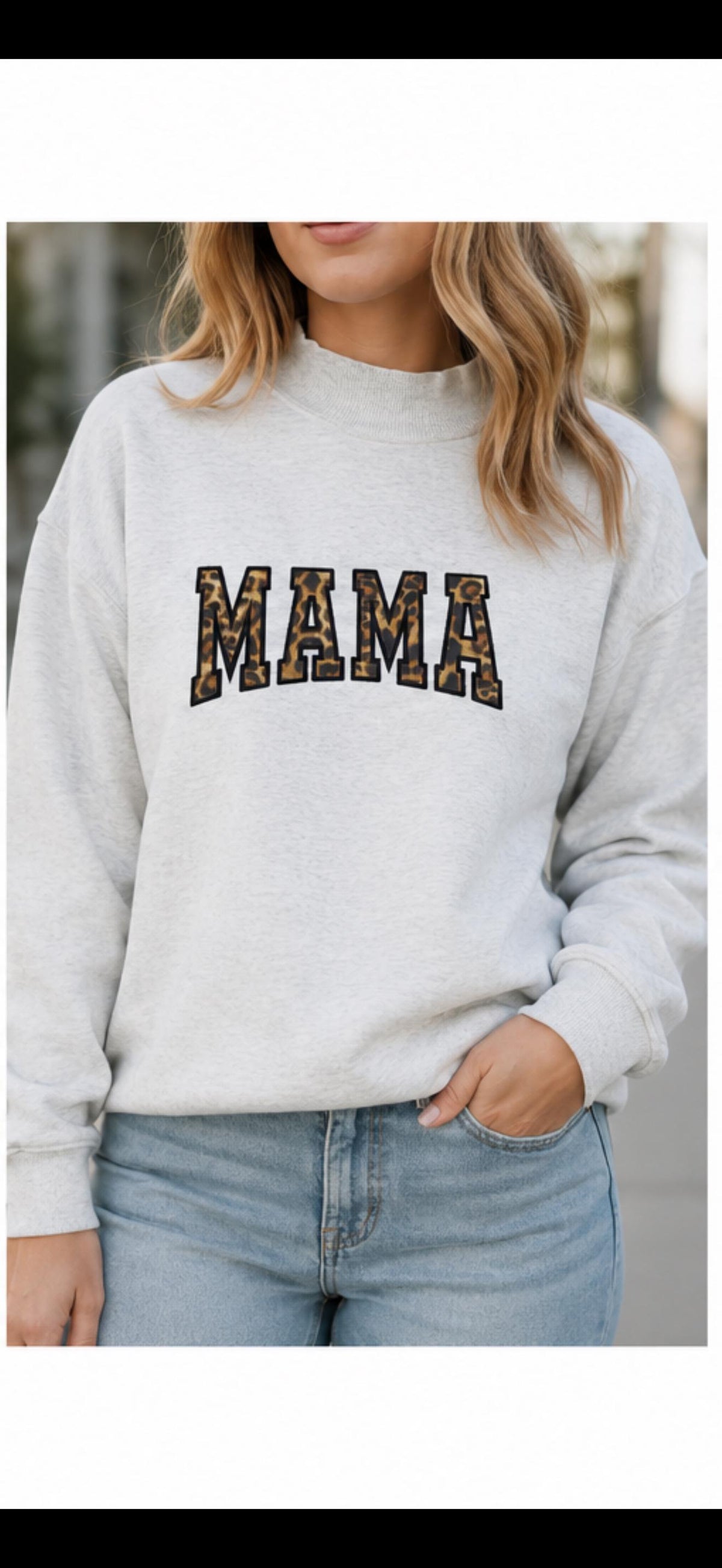 Leopard MAMA Mockneck Sweatshirt
