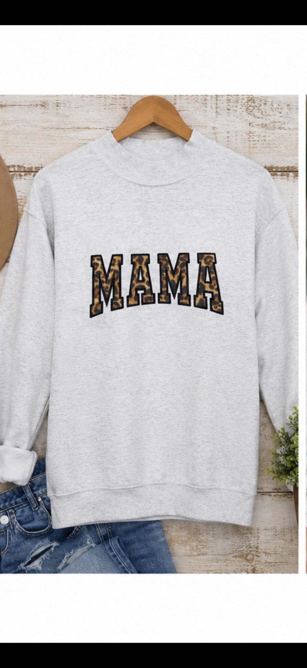 Leopard MAMA Mockneck Sweatshirt