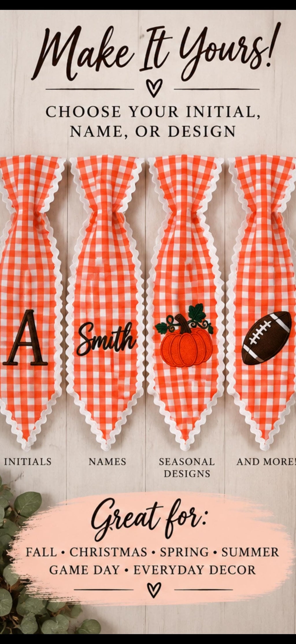 Personalized Wreath Sash