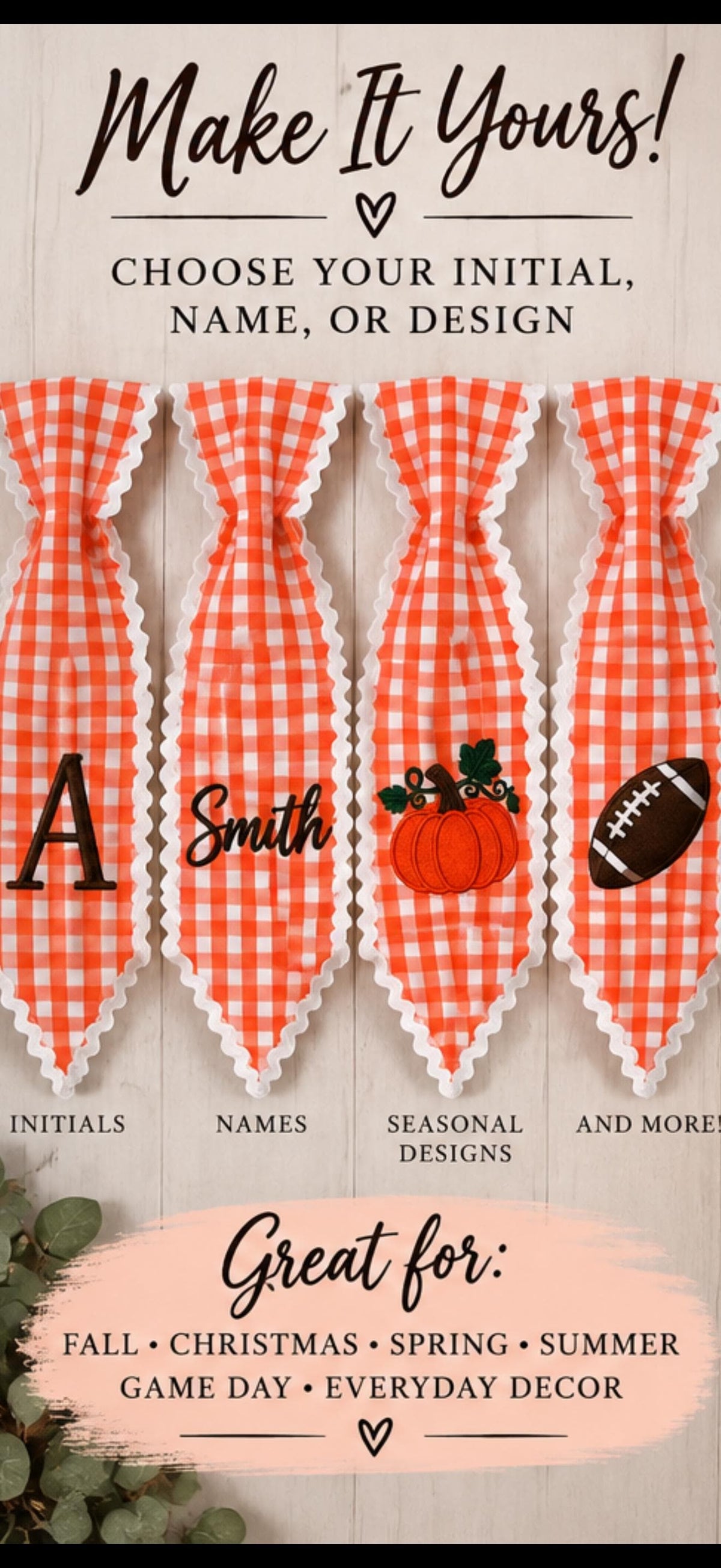 Personalized Wreath Sash