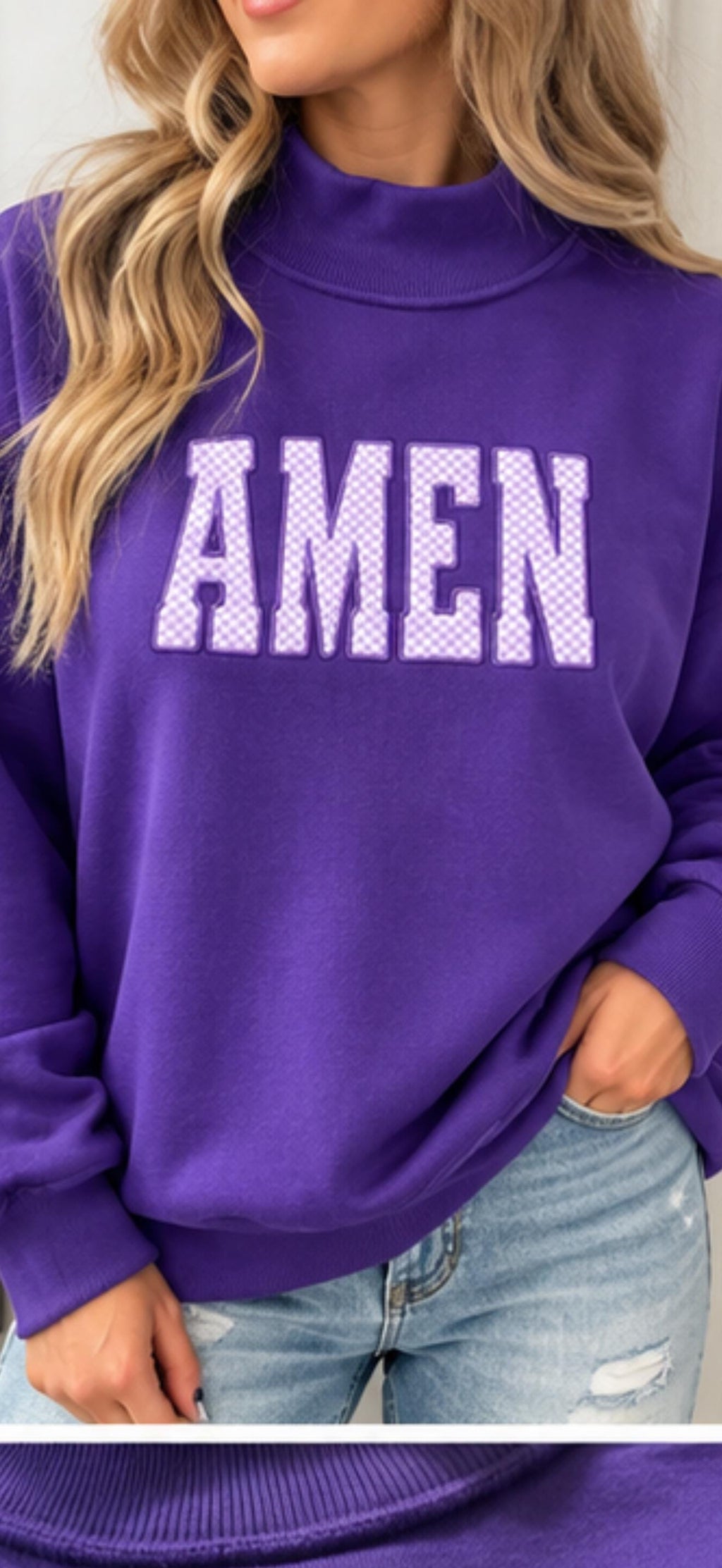 Gingham AMEN Mockneck