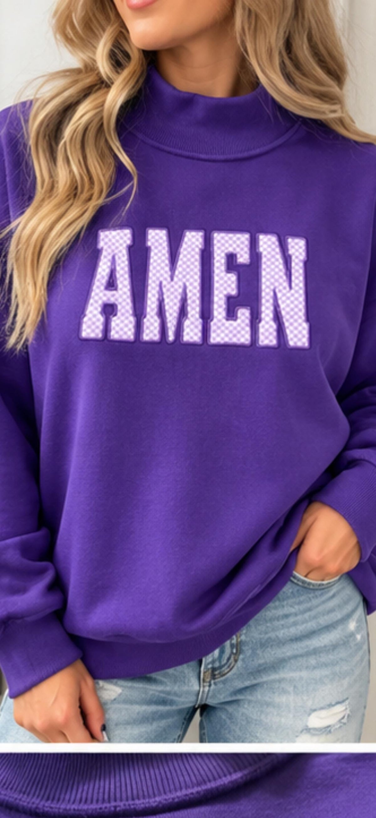 Gingham AMEN Mockneck